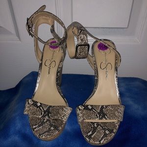 Snake Skin Wedge Sandals